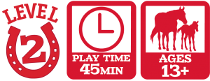 The Playing time and age range for level 2 of Fantasy Ranch.